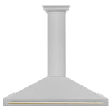 ZLINE 48 in. Autograph Edition Convertible Fingerprint Resistant DuraSnow' Stainless Steel Range Hood with Champagne Bronze Handle (KB4SNZ-48-CB) [Color: Gold Accents] - (KB4SNZ48G)