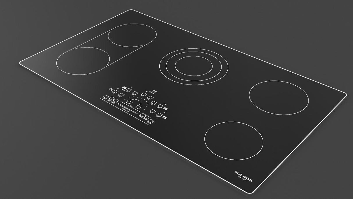 36" RADIANT COOKTOP WITH BRUSHED ALUMINUM TRIM - (F6RT36S2)