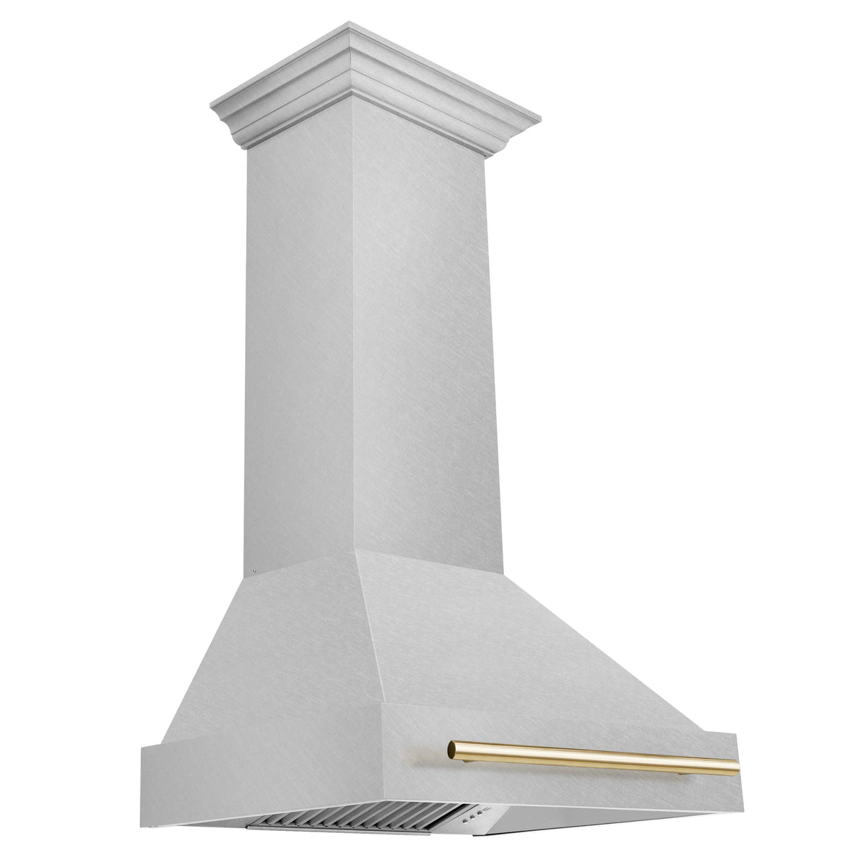 30 in. ZLINE Autograph Edition DuraSnow Stainless Steel Range Hood with DuraSnow Stainless Steel Shell and Handle (8654SNZ-30) [Color: Gold] - (8654SNZ30G)