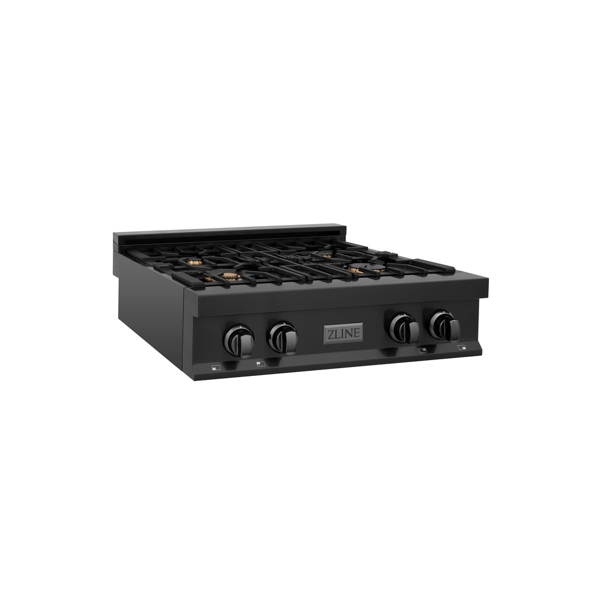 ZLINE 30 in. Porcelain Rangetop in Black Stainless with 4 Gas Burners (RTB-BR-30) with Brass Burners - (RTBBR30)