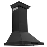 ZLINE Convertible Vent Wall Mount Range Hood in Black Stainless Steel with Crown Molding (BSKBNCRN) - (BSKBNCRN30)