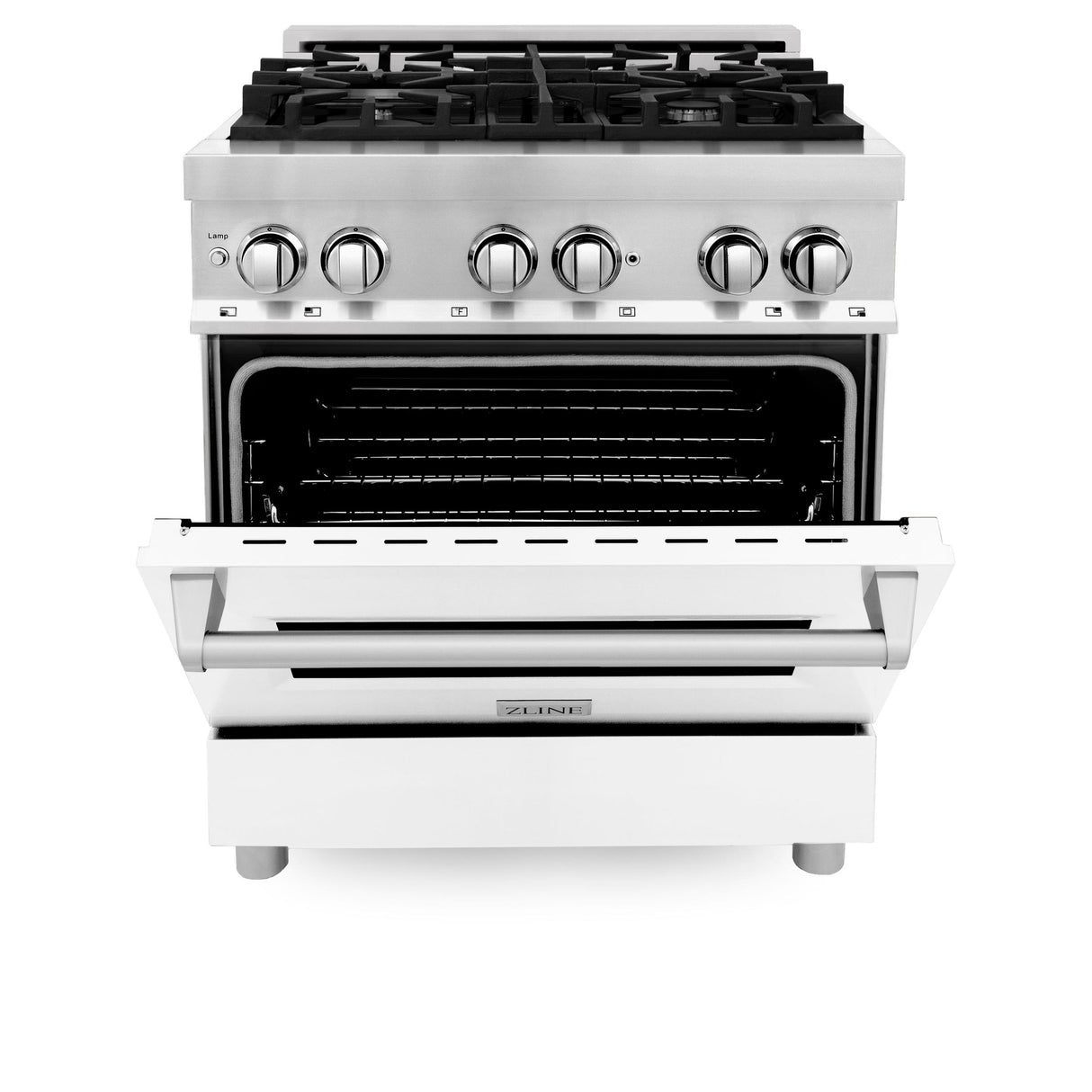 ZLINE 30 in. Dual Fuel Range with Gas Stove and Electric Oven in Stainless Steel (RA30) [Color: White Matte] - (RAWM30)