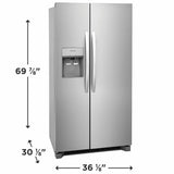 Frigidaire 22.3 Cu. Ft. 36" Counter Depth Side by Side Refrigerator - (FRSC2333AS)