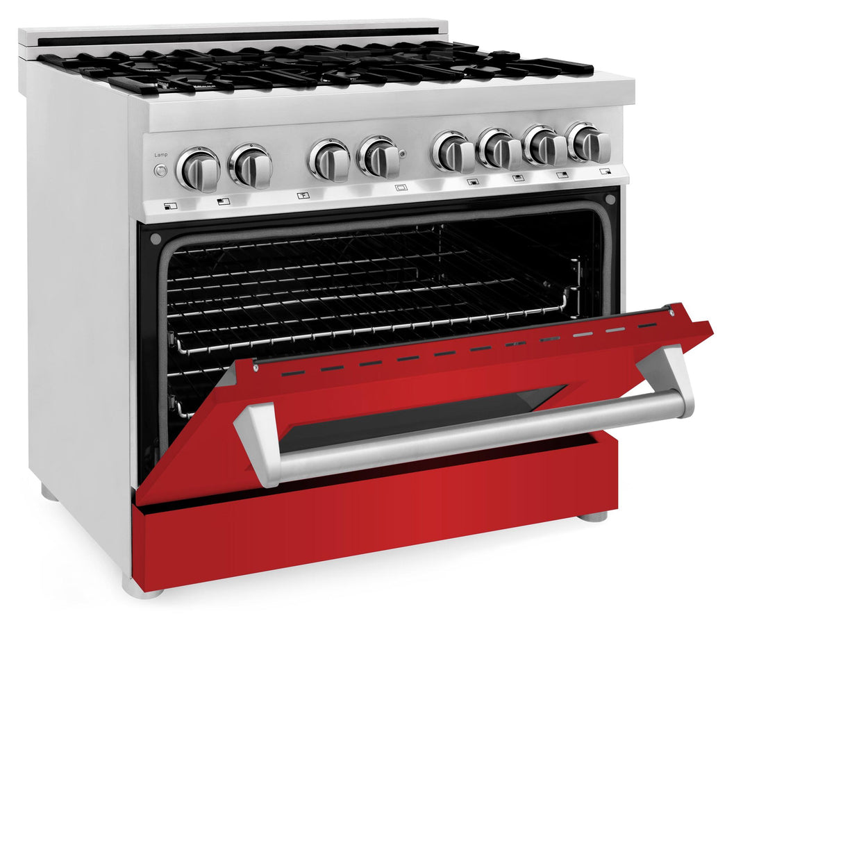 ZLINE 36 in. Dual Fuel Range with Gas Stove and Electric Oven in Stainless Steel (RA36) [Color: Red Matte] - (RARM36)