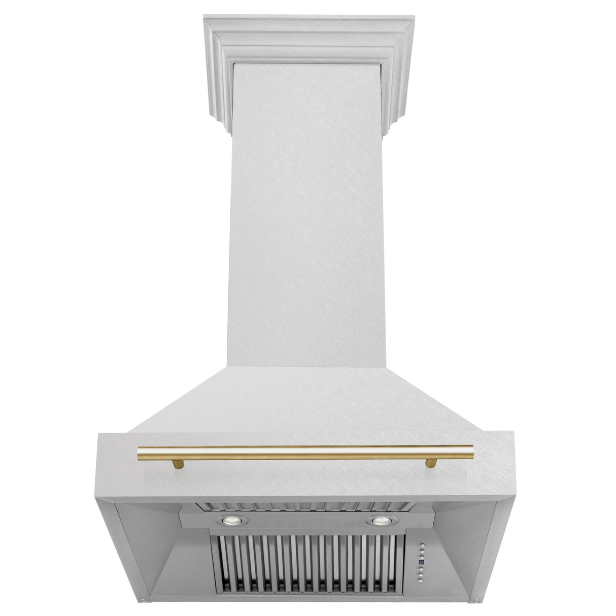 30 in. ZLINE Autograph Edition DuraSnow Stainless Steel Range Hood with DuraSnow Stainless Steel Shell and Handle (8654SNZ-30) [Color: Gold] - (8654SNZ30G)