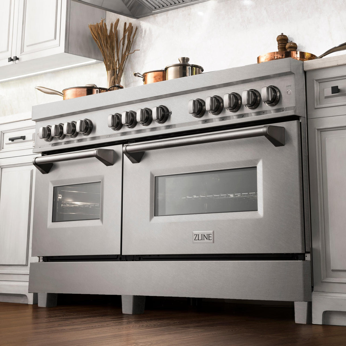 ZLINE 60 in. 7.4 cu. ft. Dual Fuel Range with Gas Stove and Electric Oven in DuraSnow Stainless Steel and Colored Door Options (RAS-60) [Color: DuraSnow Stainless Steel] - (RASSN60)