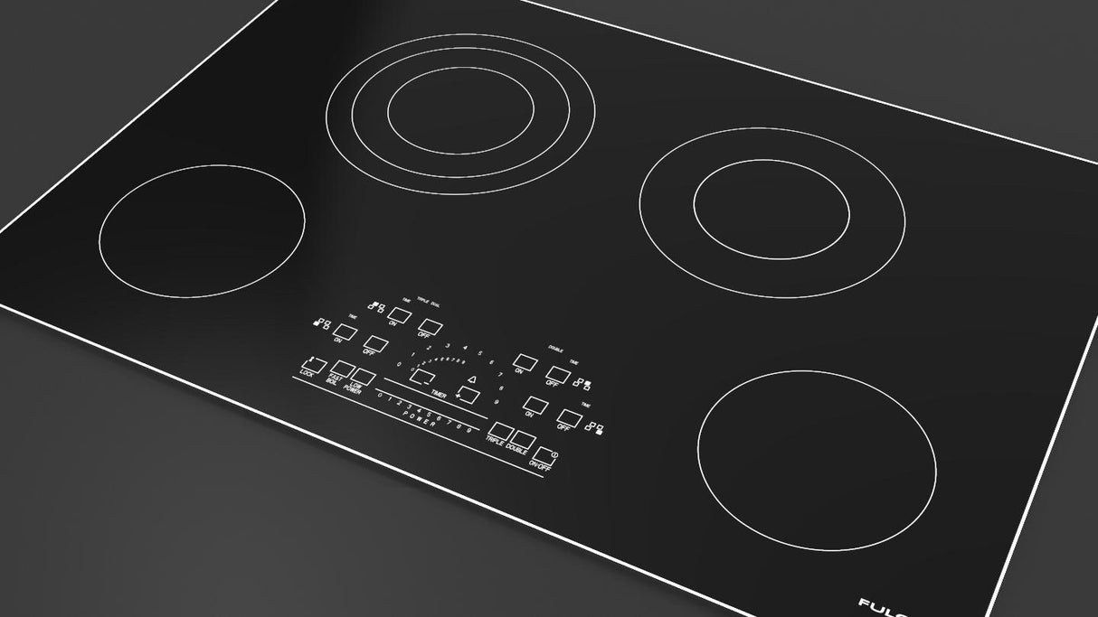 30" RADIANT COOKTOP WITH BRUSHED ALUMINUM TRIM - (F6RT30S2)