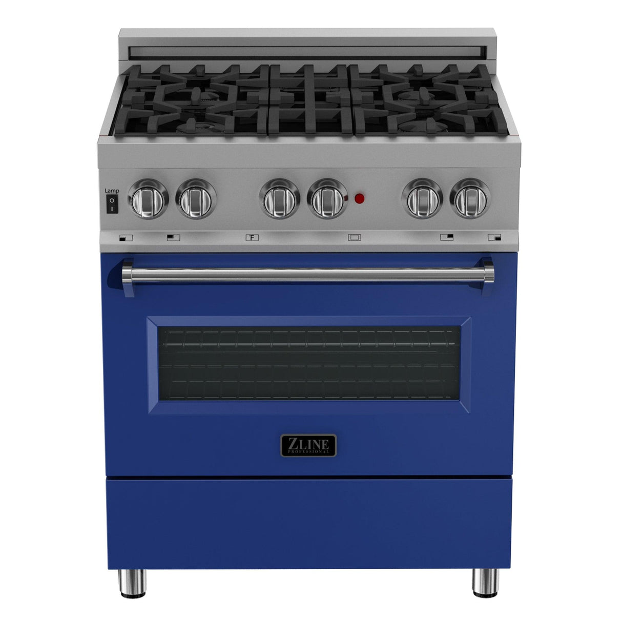 ZLINE 30 in. 4.0 cu. ft. Dual Fuel Range with Gas Stove and Electric Oven in All DuraSnow Stainless Steel with Color Door Options (RAS-SN-30) [Color: Blue Matte] - (RASBM30)