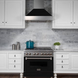 ZLINE Ducted DuraSnow Stainless Steel Range Hood with Black Matte Shell (8654BLM) - (8654BLM36)