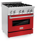 ZLINE 30 in. Dual Fuel Range with Gas Stove and Electric Oven in Stainless Steel (RA30) [Color: Red Matte] - (RARM30)