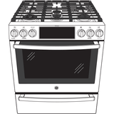 GE Profile(TM) 30" Smart Slide-In Front-Control Gas Fingerprint Resistant Range with No Preheat Air Fry - (PGS930YPFS)