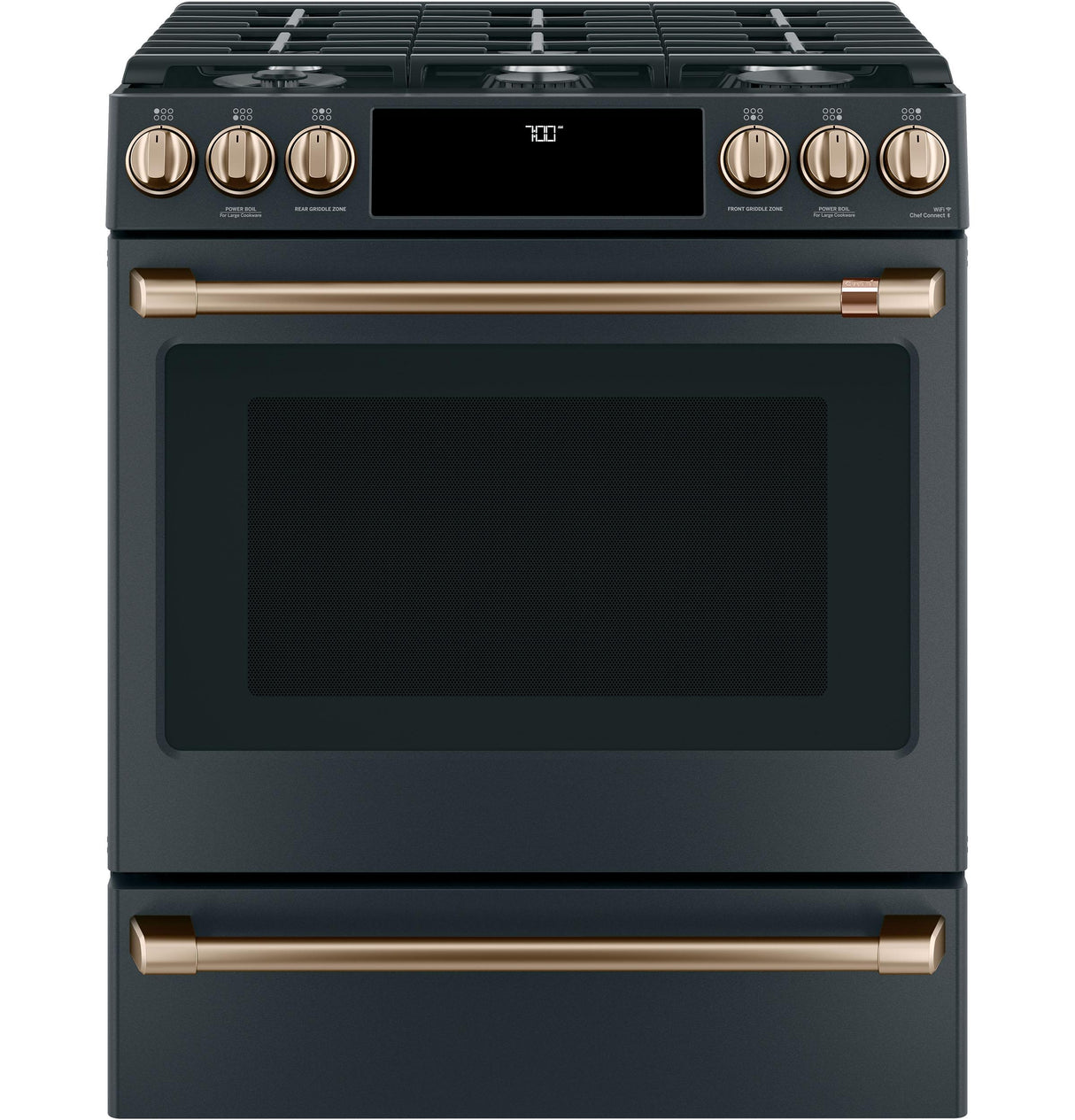 Caf(eback)(TM) 30" Smart Slide-In, Front-Control, Gas Range with Convection Oven - (CGS700P3MD1)