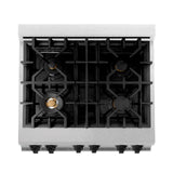 ZLINE Autograph Edition 30" 4.0 cu. ft. Dual Fuel Range with Gas Stove and Electric Oven in DuraSnow Stainless Steel with Accents (RASZ-SN-30) [Color: Matte Black] - (RASZSN30MB)