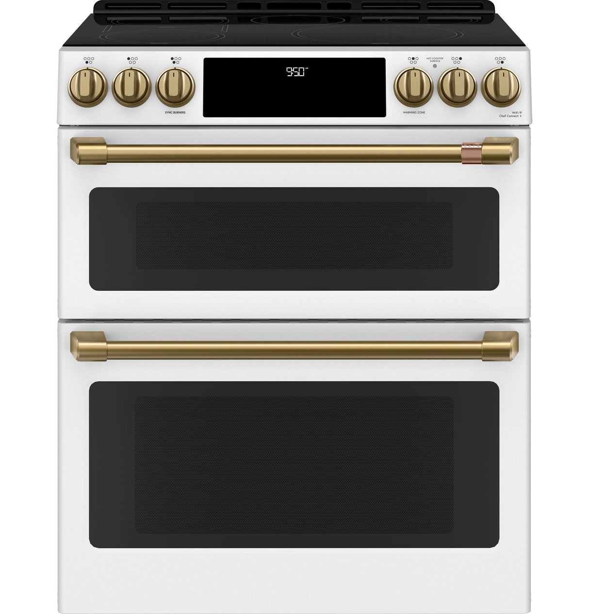 Caf(eback)(TM) 30" Smart Slide-In, Front-Control, Induction and Convection Double-Oven Range - (CHS950P4MW2)