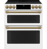 Caf(eback)(TM) 30" Smart Slide-In, Front-Control, Induction and Convection Double-Oven Range - (CHS950P4MW2)