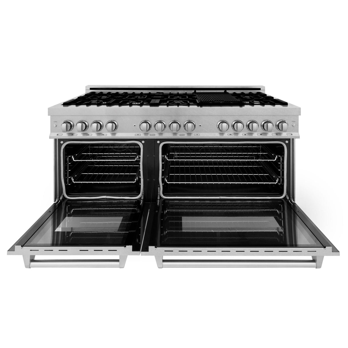 ZLINE 60 in. 7.4 cu. ft. Dual Fuel Range with Gas Stove and Electric Oven in DuraSnow Stainless Steel and Colored Door Options (RAS-60) [Color: DuraSnow Stainless Steel] - (RASSN60)