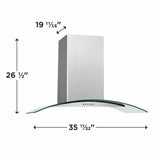 Frigidaire 36" Glass Canopy Wall-Mount Hood - (FHWC3660LS)