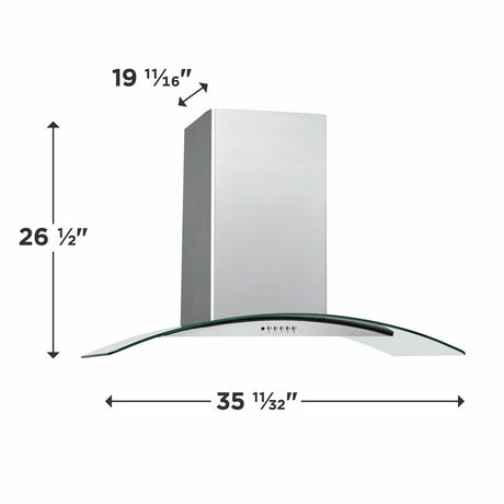 Frigidaire 36" Glass Canopy Wall-Mount Hood - (FHWC3660LS)