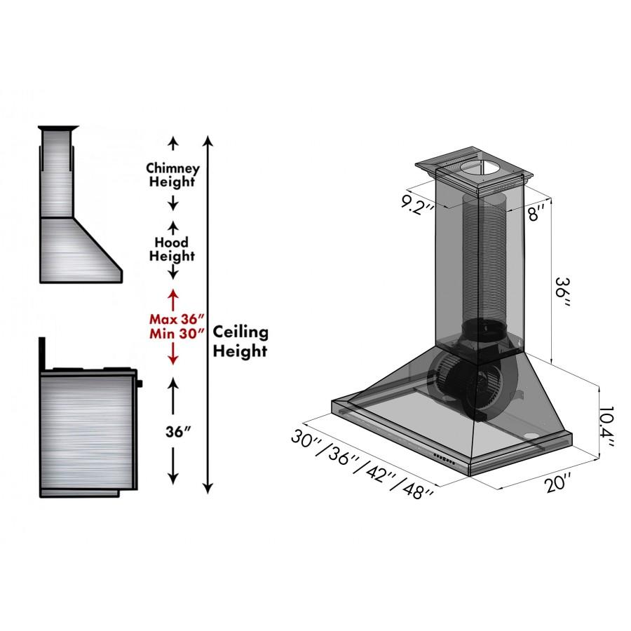 ZLINE Designer Series Wall Mount Range Hood (8KBB) - (8KBB42)