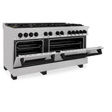 ZLINE Autograph Edition 60 in. 7.4 cu. ft. Dual Fuel Range with Gas Stove and Electric Oven in DuraSnow Stainless Steel with Accents (RASZ-SN-60) - (RASZSN60MB)