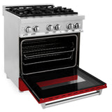 ZLINE 30 in. Dual Fuel Range with Gas Stove and Electric Oven in Stainless Steel (RA30) [Color: Blue Matte] - (RABM30)