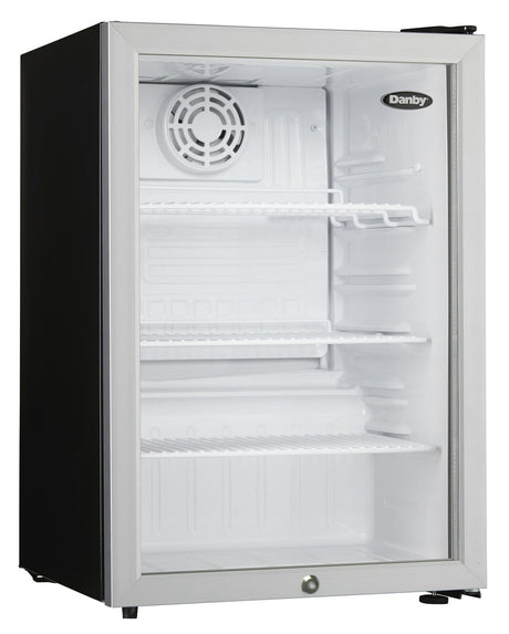 Danby 2.6 cu. ft. Compact Glass Door Fridge in Platinum - (DAG026A2BDB)