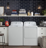 GE(R) 4.5 cu. ft. Capacity Washer with Stainless Steel Basket - (GTW465ASNWW)