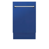 ZLINE 18" Tallac Series 3rd Rack Top Control Dishwasher with Traditional Handle, 51dBa [Color: Blue Matte] - (DWVBM18)