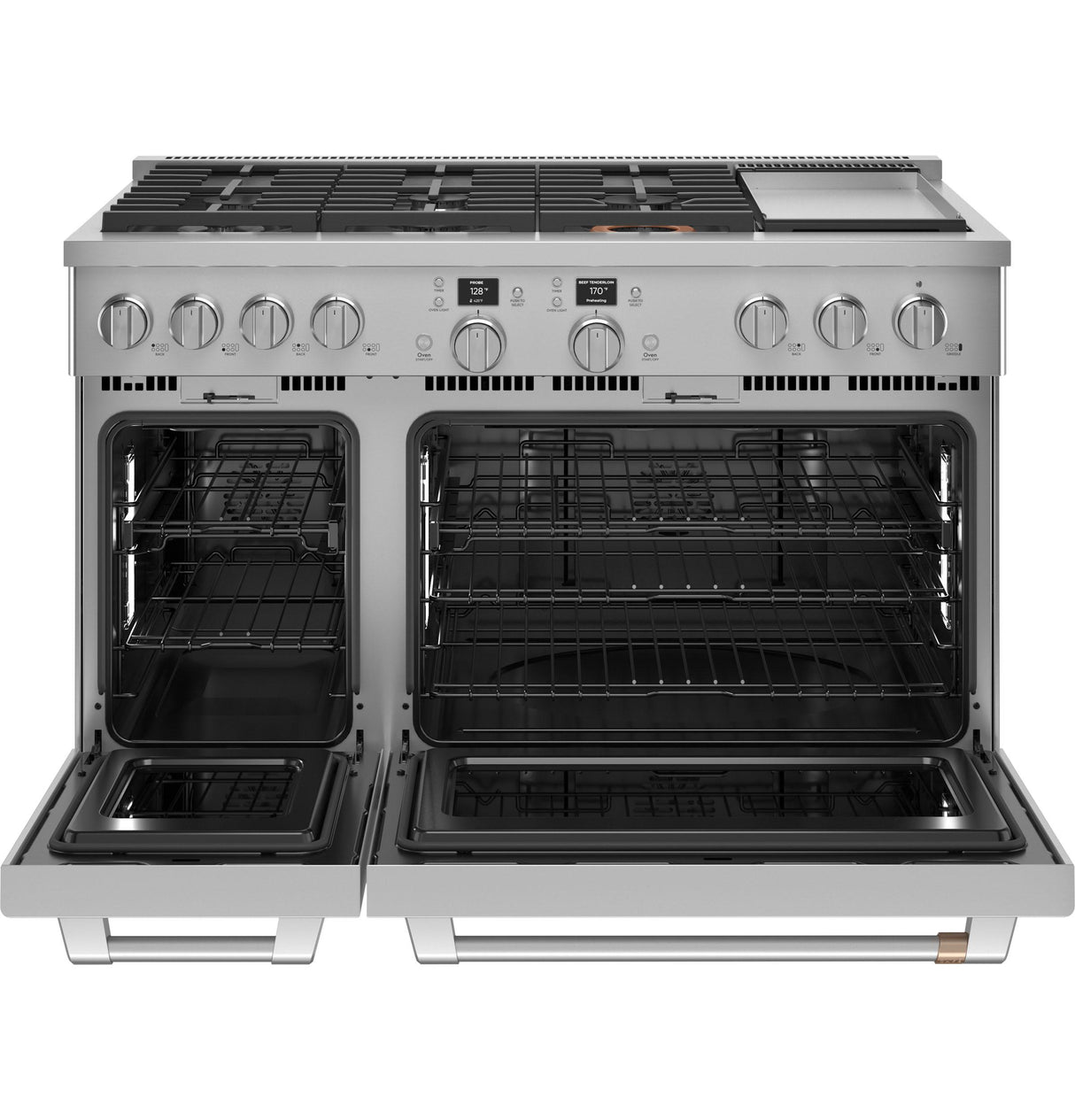 Caf(eback)(TM) 48" Smart Dual-Fuel Commercial-Style Range with 6 Burners and Griddle (Natural Gas) - (C2Y486P2TS1)