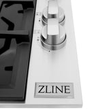 ZLINE 30" Gas Cooktop with 4 Gas Brass Burners and Black Porcelain Top (RC-BR-30-PBT) - (RCBR30PBT)