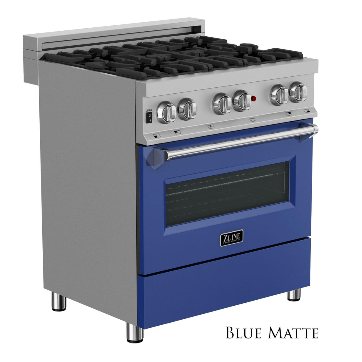 ZLINE 30 in. 4.0 cu. ft. Dual Fuel Range with Gas Stove and Electric Oven in All DuraSnow Stainless Steel with Color Door Options (RAS-SN-30) [Color: Blue Matte] - (RASBM30)