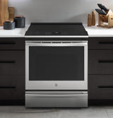 GE Profile(TM) 30" Smart Slide-In Electric Convection Fingerprint Resistant Range with No Preheat Air Fry - (PSS93YPFS)