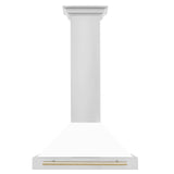 ZLINE 30 in. Autograph Edition Convertible Stainless Steel Range Hood with White Matte Shell [Color: Gold] - (KB4STZWM30G)