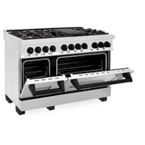 ZLINE Autograph Edition 48" 6.0 cu. ft. Dual Fuel Range with Gas Stove and Electric Oven in Stainless Steel with Accents (RAZ-48) [Color: Matte Black] - (RAZ48MB)