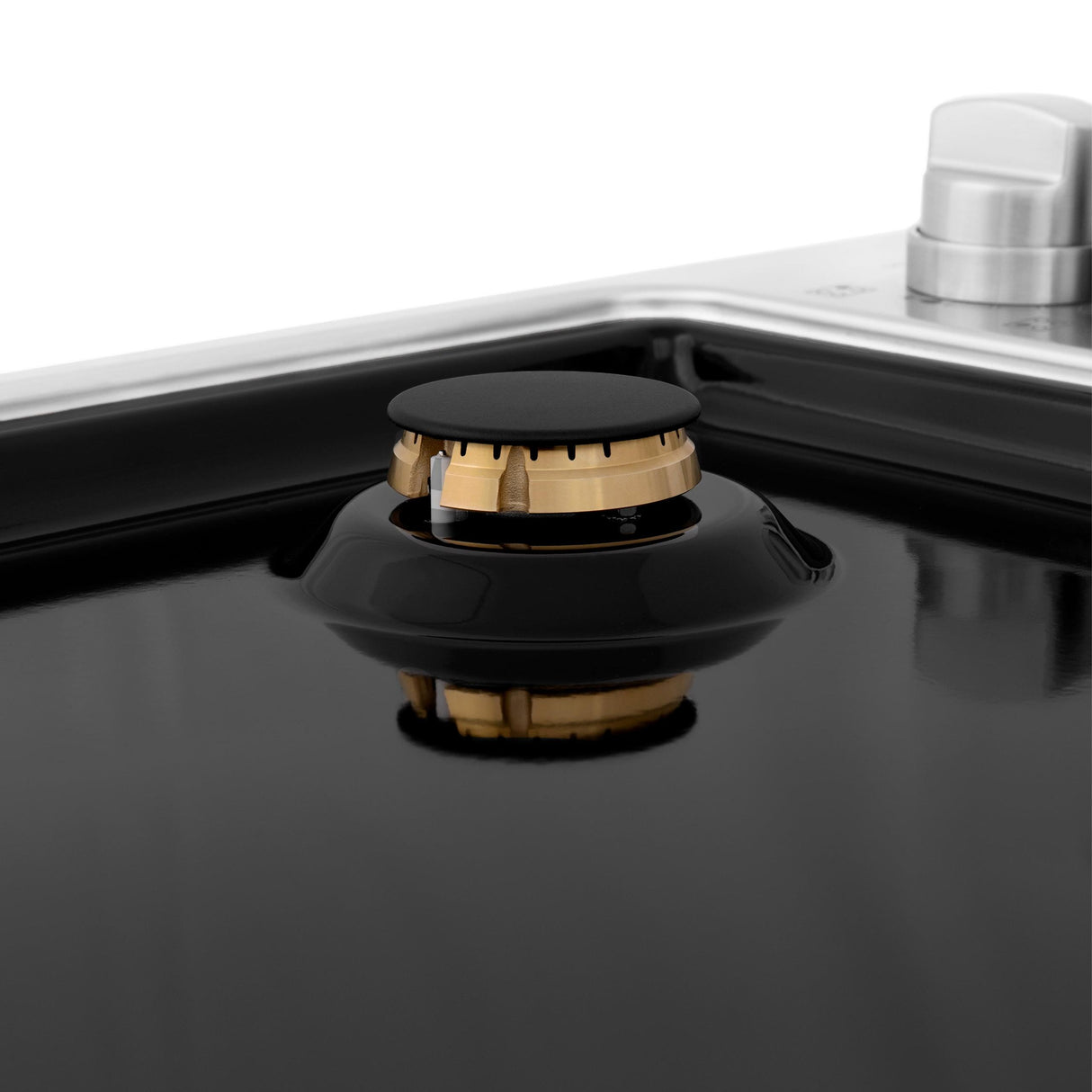 ZLINE 30" Gas Cooktop with 4 Gas Brass Burners and Black Porcelain Top (RC-BR-30-PBT) - (RCBR30PBT)