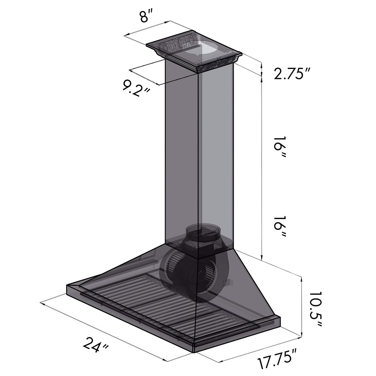 ZLINE CrownSound Ducted Vent Wall Mount Range Hood in Stainless Steel with Built-in Bluetooth Speakers (KBCRN-BT) - (KBCRNBT42)