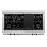 ZLINE 48" Porcelain Gas Stovetop in Fingerprint Resistant Stainless Steel with 7 Gas Burners and Griddle (RTS-48) [Color: DuraSnow Stainless Steel] - (RTS48)