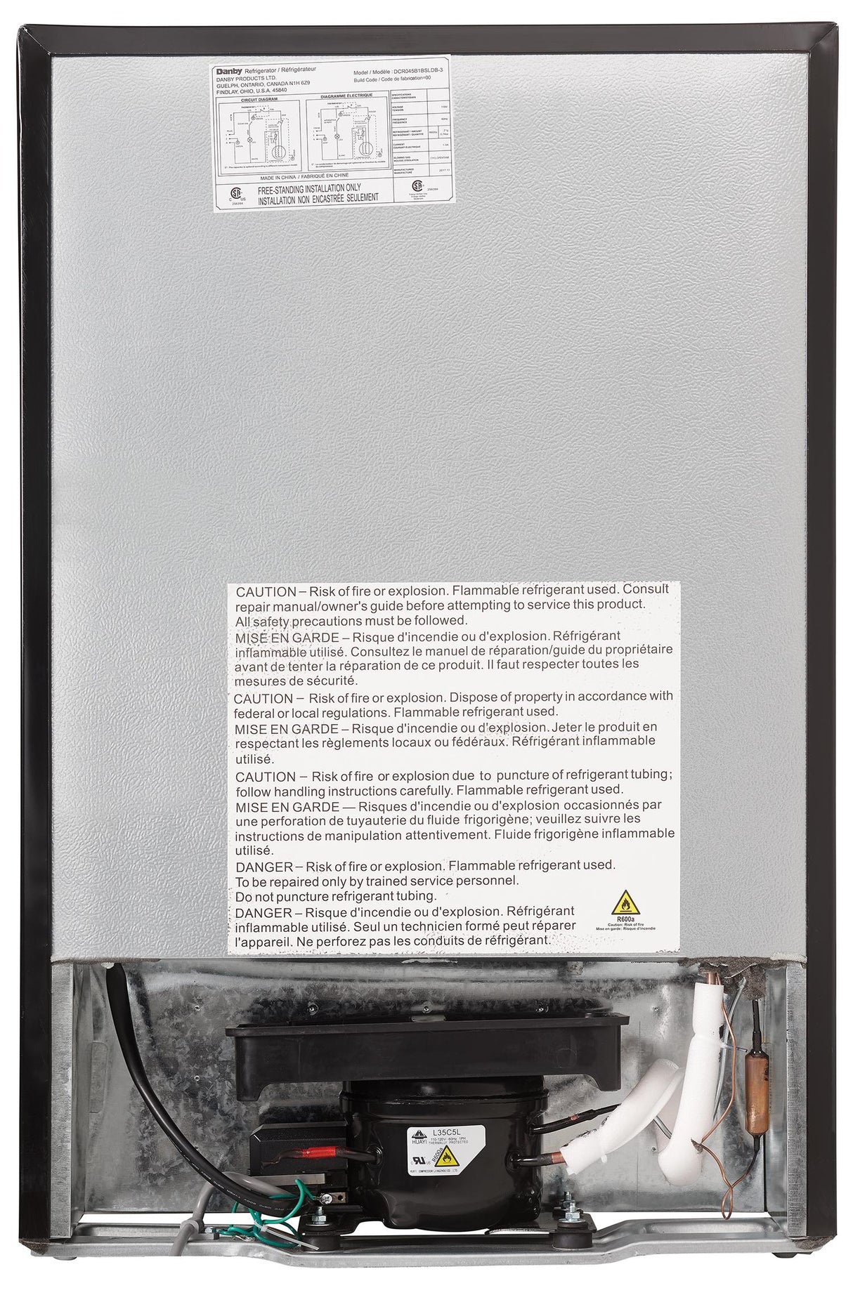 Danby 4.5 cu. ft. Compact Fridge with True Freezer in Stainless Steel - (DCR045B1BSLDB3)