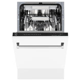 ZLINE 18" Tallac Series 3rd Rack Top Control Dishwasher with Traditional Handle, 51dBa [Color: White Matte] - (DWVWM18)