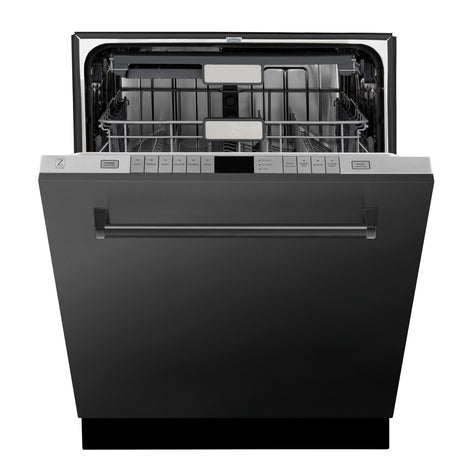 ZLINE 24" Monument Series 3rd Rack Top Touch Control Dishwasher with Stainless Steel Tub, 45dBa (DWMT-24) [Color: Black Stainless Steel] - (DWMTBS24)