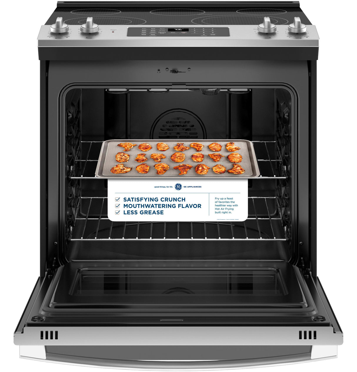 GE(R) 30" Slide-In Electric Convection Range with No Preheat Air Fry - (JS760SPSS)