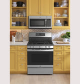 GE(R) 30" Free-Standing Gas Convection Range with No Preheat Air Fry - (JGB735SPSS)