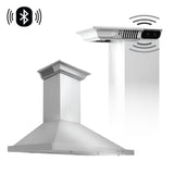 ZLINE CrownSound Ducted Vent Wall Mount Range Hood in Stainless Steel with Built-in Bluetooth Speakers (KBCRN-BT) - (KBCRNBT24)