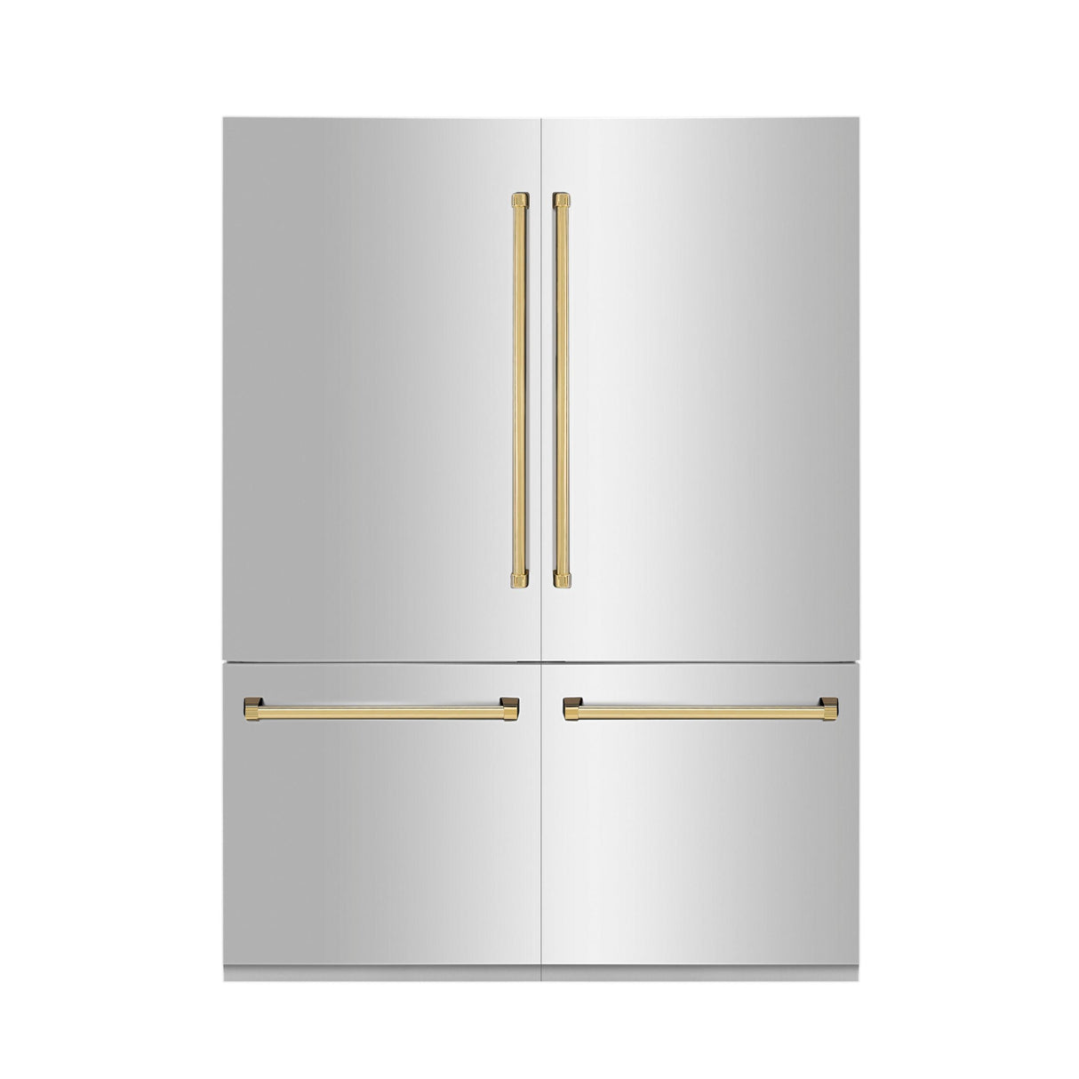 ZLINE 60" Autograph Edition 32.2 cu. ft. Built-in 4-Door French Door Refrigerator with Internal Water and Ice Dispenser in Stainless Steel with Polished Gold Accents (RBIVZ-304-60-G) - (RBIVZ30460G)