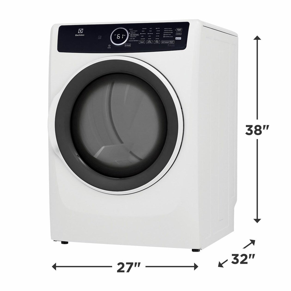 Electrolux Front Load Perfect Steam(TM) Electric Dryer with Instant Refresh - 8.0 Cu. Ft. - (ELFE7437AW)