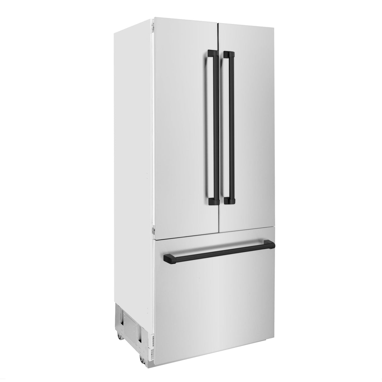 ZLINE 36" Autograph Edition 19.6 cu. ft. Built-in 2-Door Bottom Freezer Refrigerator with Internal Water and Ice Dispenser in Stainless Steel with Matte Black Accents (RBIVZ-304-36-MB) - (RBIVZ30436MB)