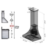 ZLINE Designer Series DuraSnow Stainless Steel Wall Range Hood (8632S) - (8632S48)