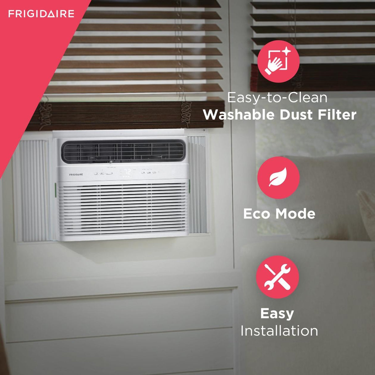 Frigidaire 8,000 BTU Window Room Air Conditioner with Supplemental Heat - (FHWH084WB1)