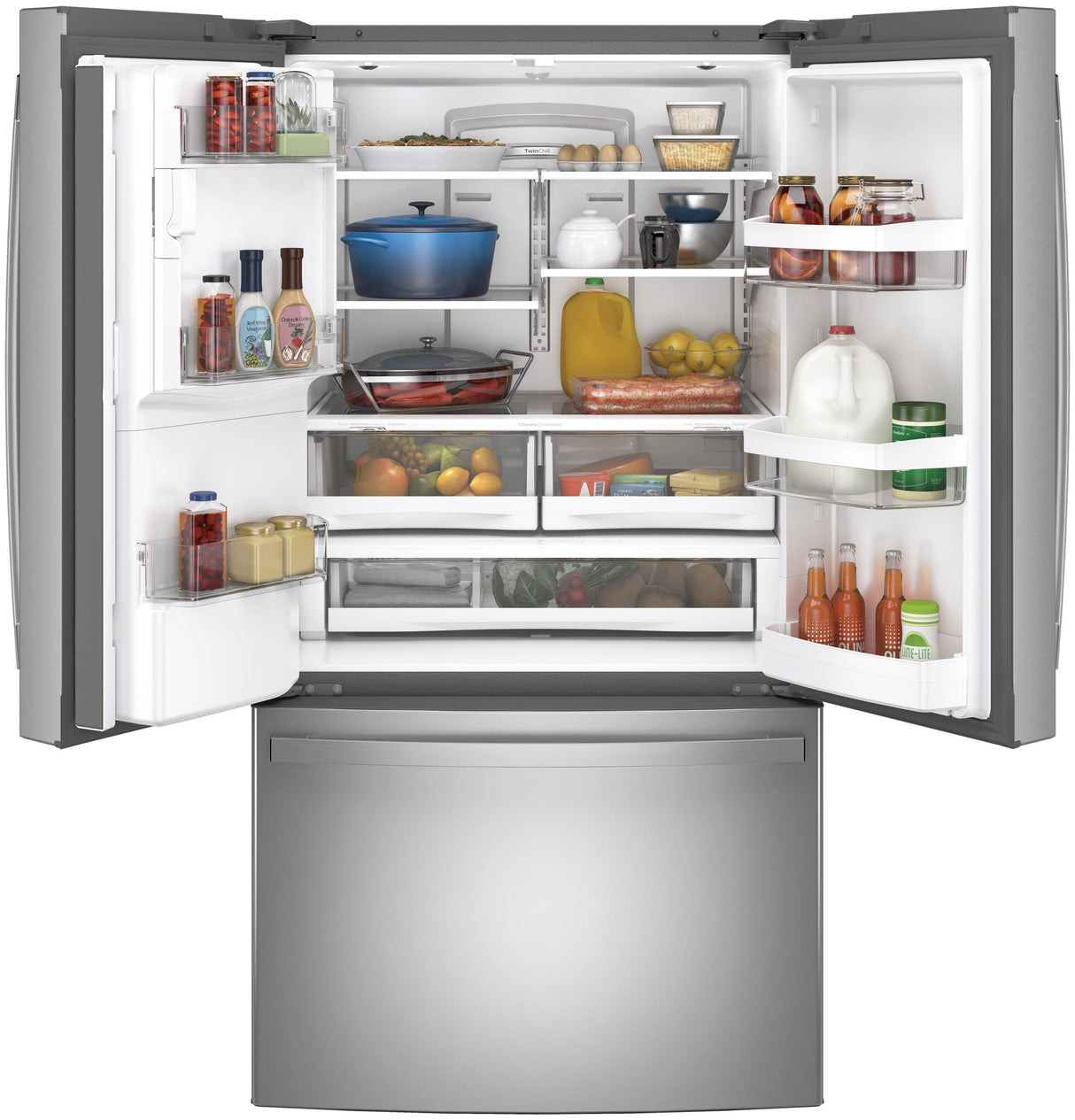 GE(R) ENERGY STAR(R) 27.7 Cu. Ft. Fingerprint Resistant French-Door Refrigerator - (GFE28GYNFS)