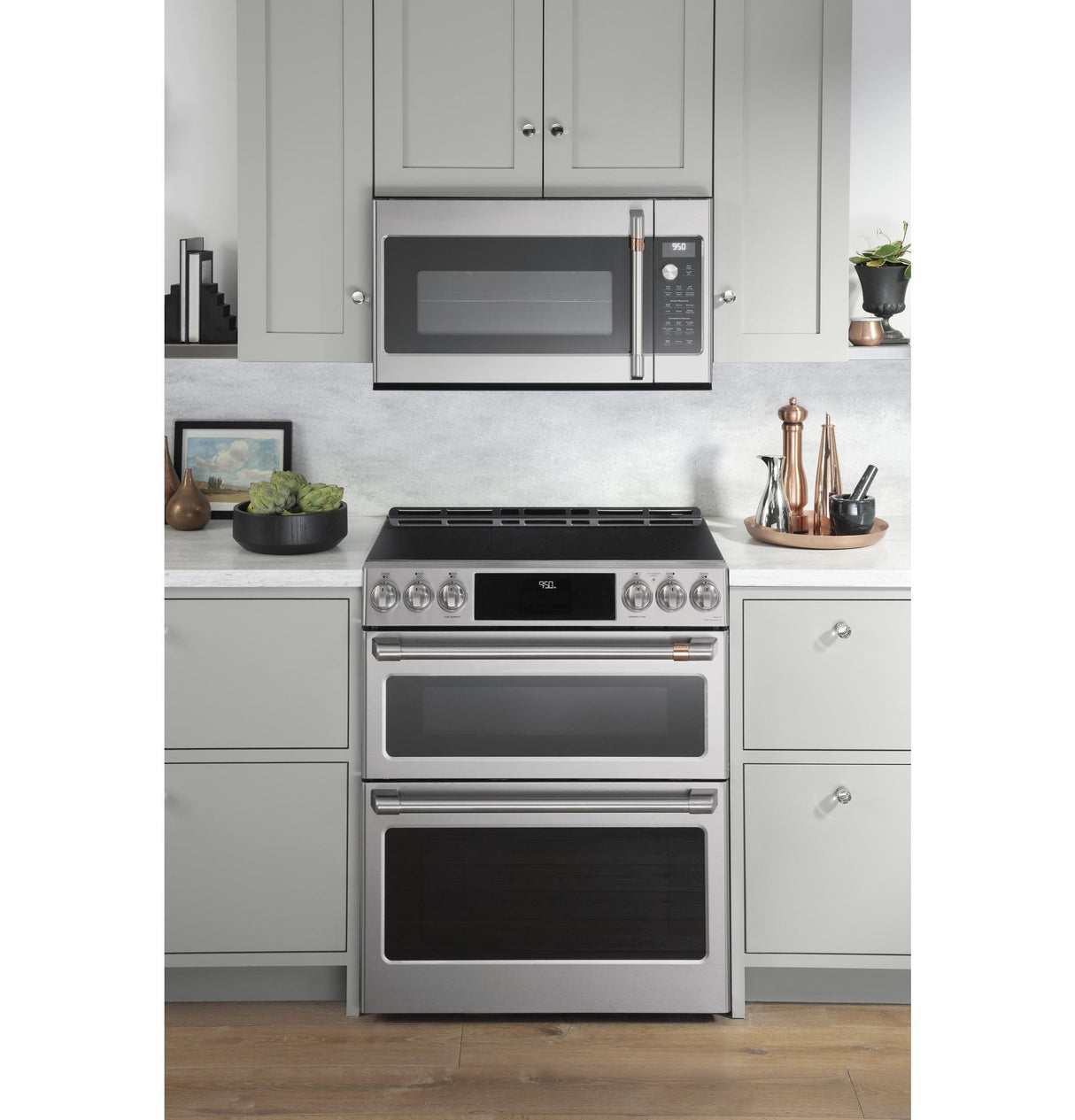 Caf(eback)(TM) 30" Smart Slide-In, Front-Control, Induction and Convection Double-Oven Range - (CHS950P2MS1)